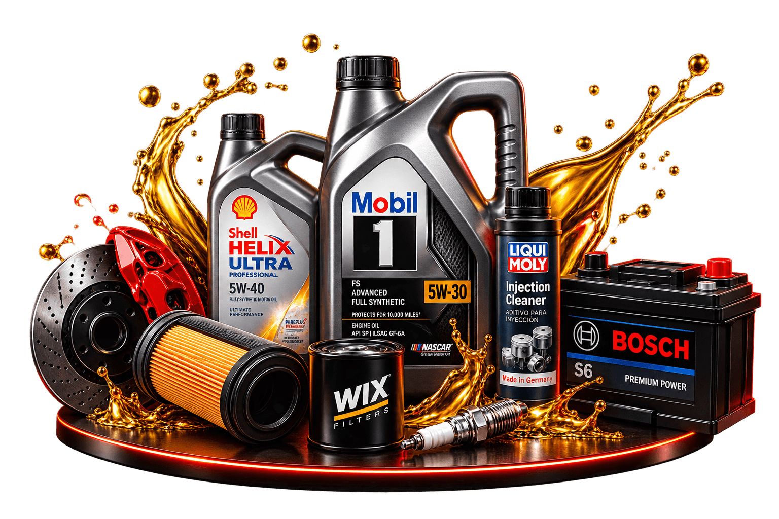 Aceites, lubricantes, filtros, batería y productos automotrices
